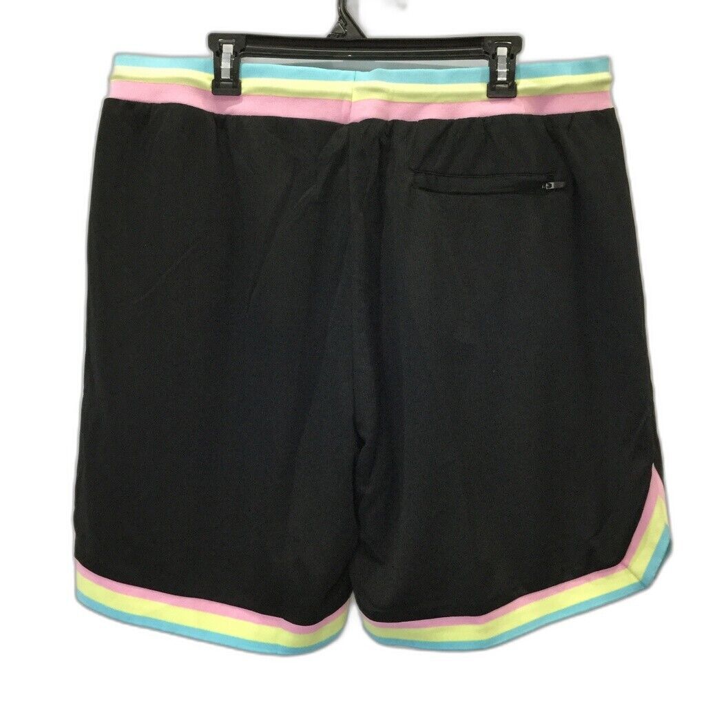 Deuce Sportswear Black, Pink, Blue & Yellow Basketball Shorts Mens Size 2XL NEW