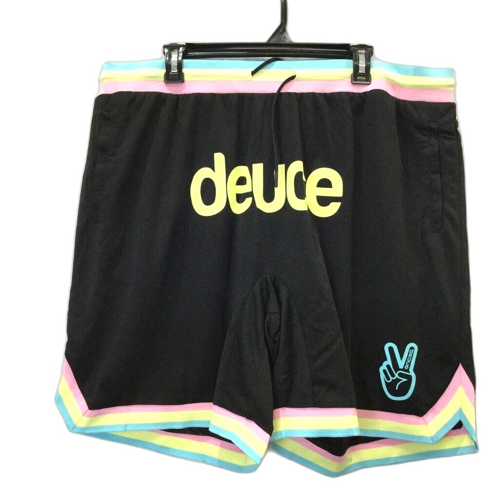 Deuce Sportswear Black, Pink, Blue & Yellow Basketball Shorts Mens Size 3XL NEW