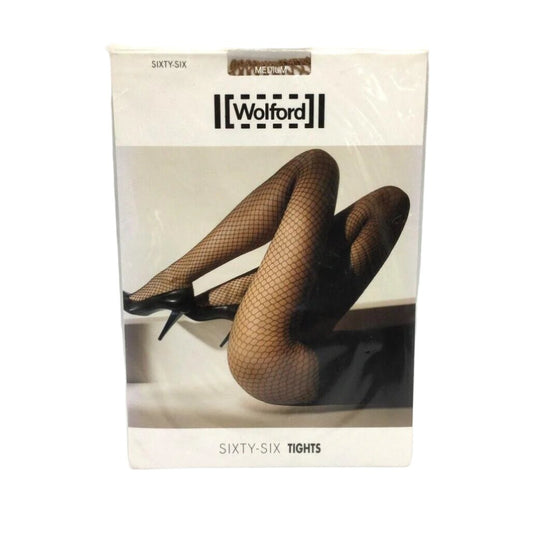 Wolford Sixty-Six Tights Honey Brown Fishnet Pantyhose Ladies Size Medium NEW