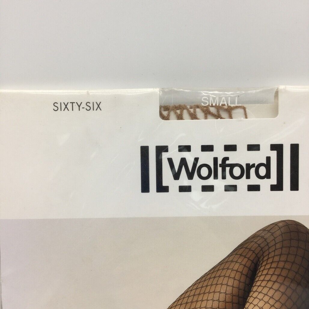 Wolford Sixty-Six Tights Pantyhose Honey Brown Fishnet Ladies Size Small NEW