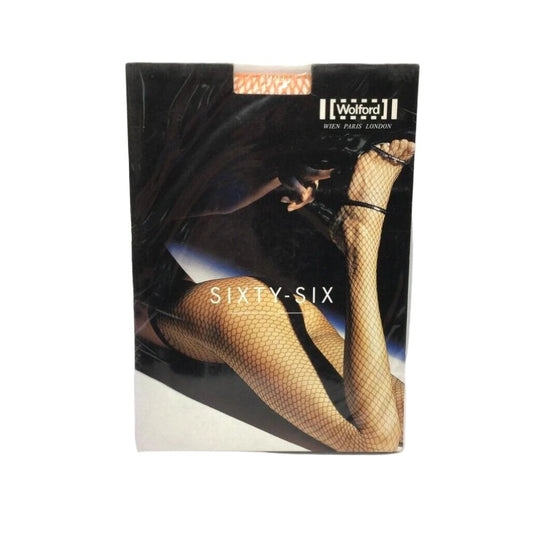 Wolford Sixty-Six Papaya Orange Tights Fishnet Pantyhose Ladies Size Small NEW