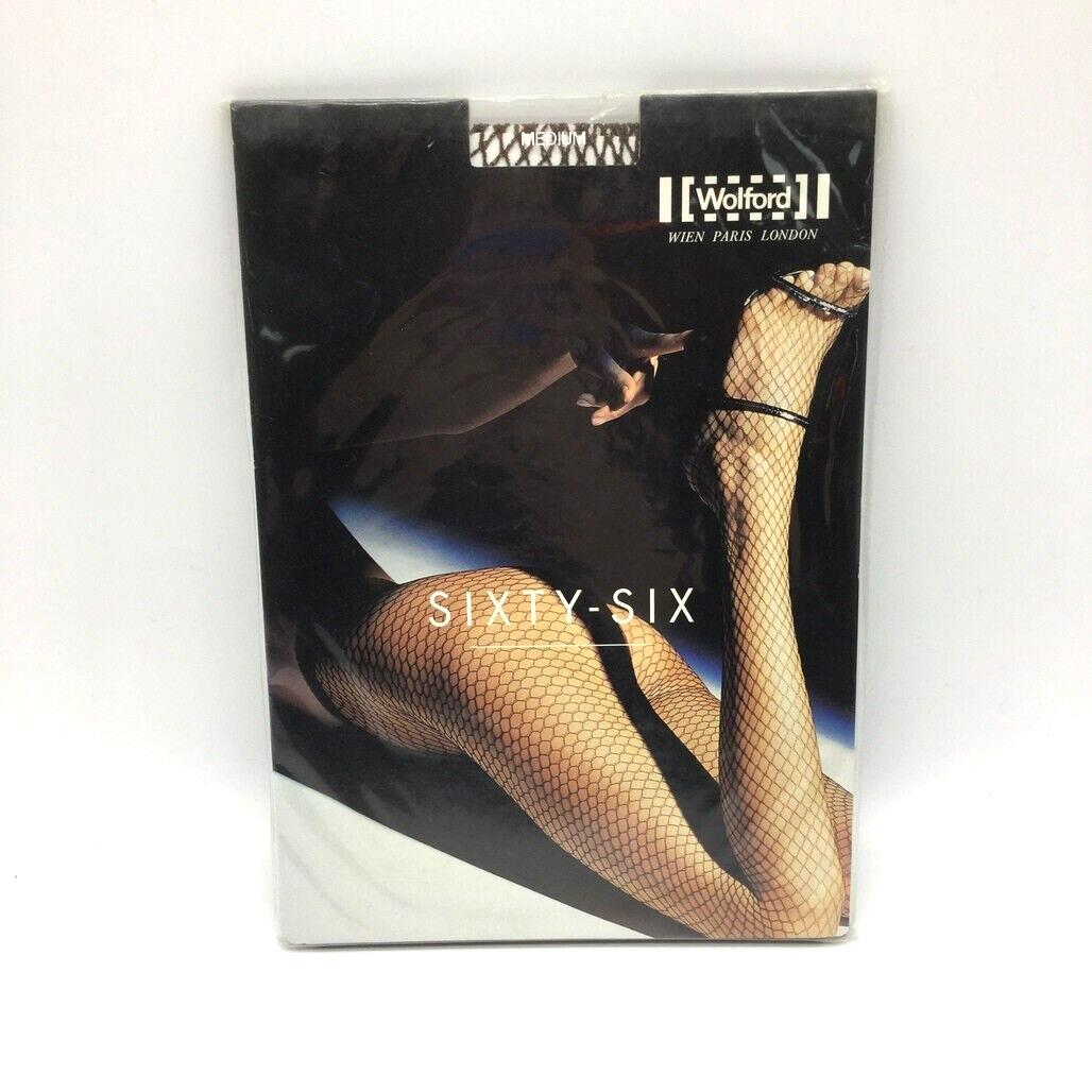 Wolford Sixty-Six Tights Fishnets Coca Brown Pantyhose Ladies Size Medium NEW