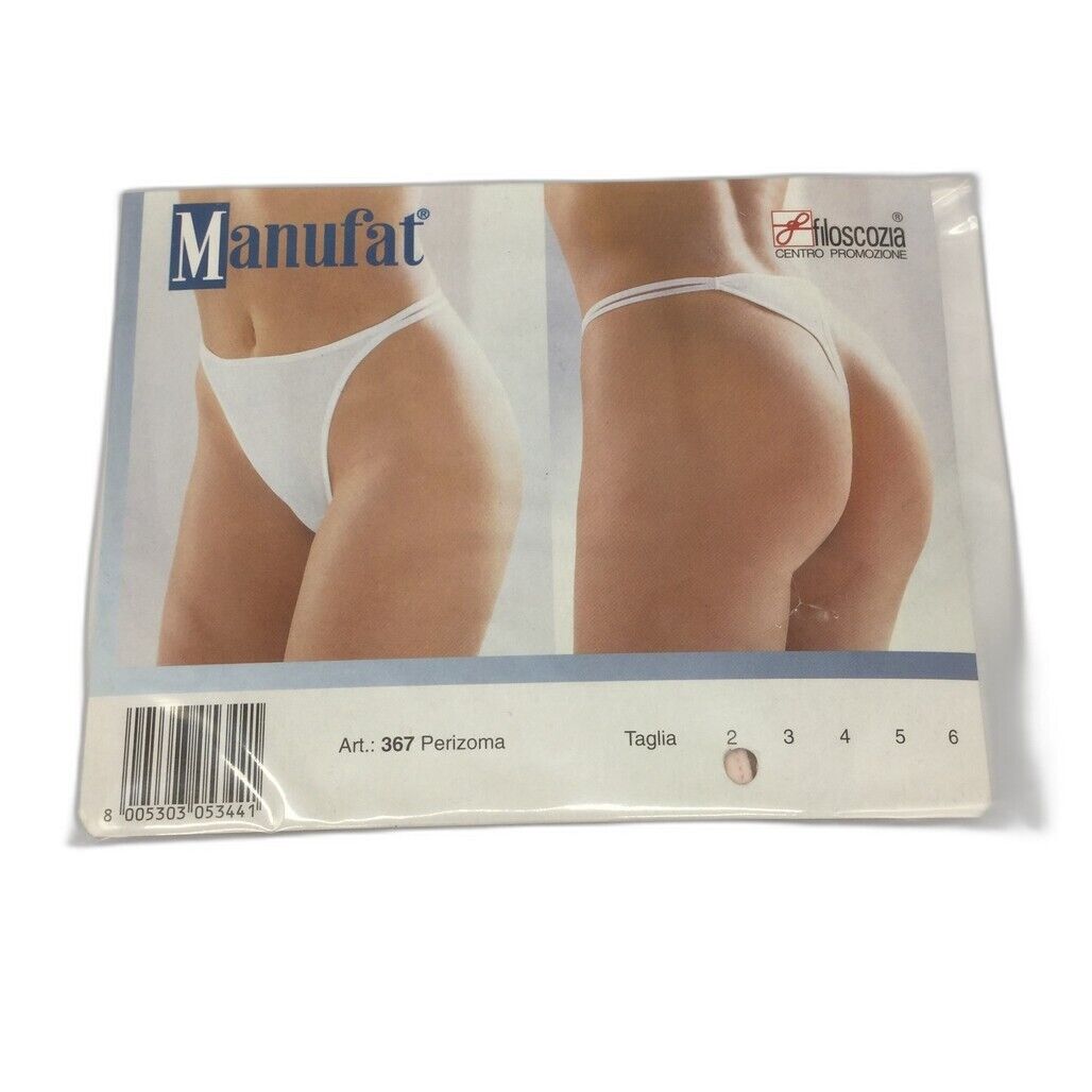 Manufat Pink Cotton String Thong Perizoma Underwear Ladies Size I2 / Medium NEW