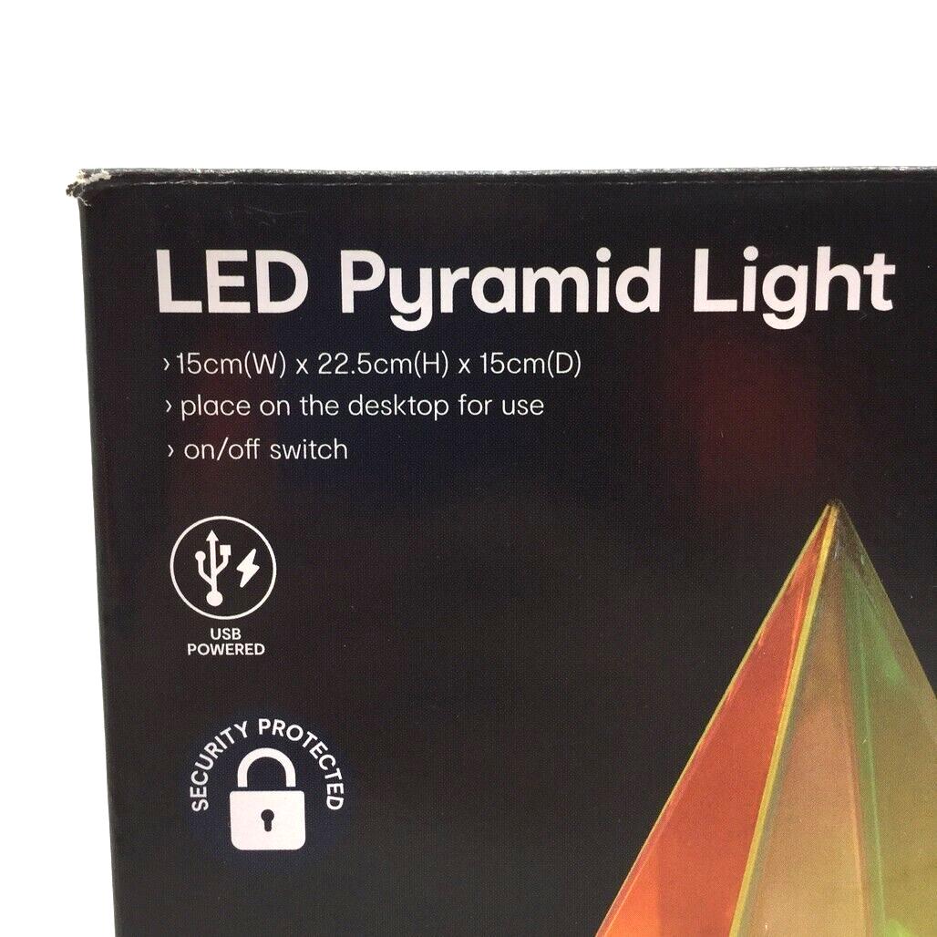 LED Colourful Pyramid Night / Desktop Light USB Powered 15 x 22.5 x 15cm NEW