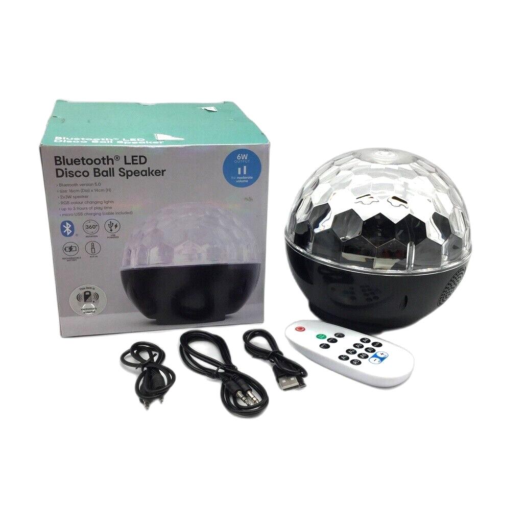 Bluetooth LED Spinning Disco Ball w/ RGB Colour Changing Lights USB Powered NEW