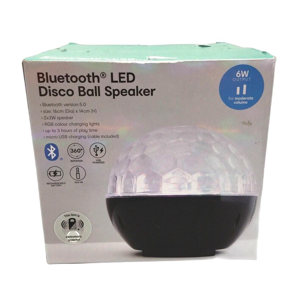 Bluetooth LED Spinning Disco Ball w/ RGB Colour Changing Lights USB Powered NEW