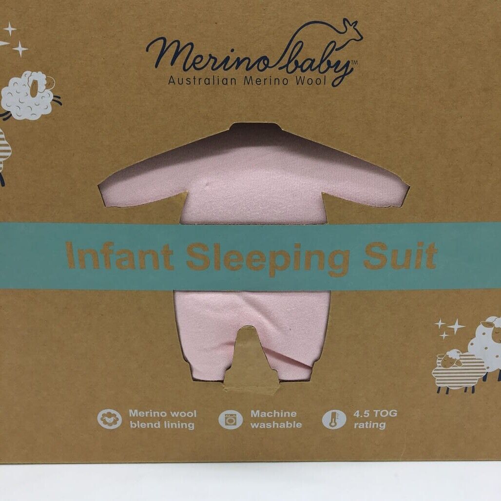 Australian Merino Wool Blend Pink Infant Sleeping Bag or Size 1-2 4.5TOG NEW