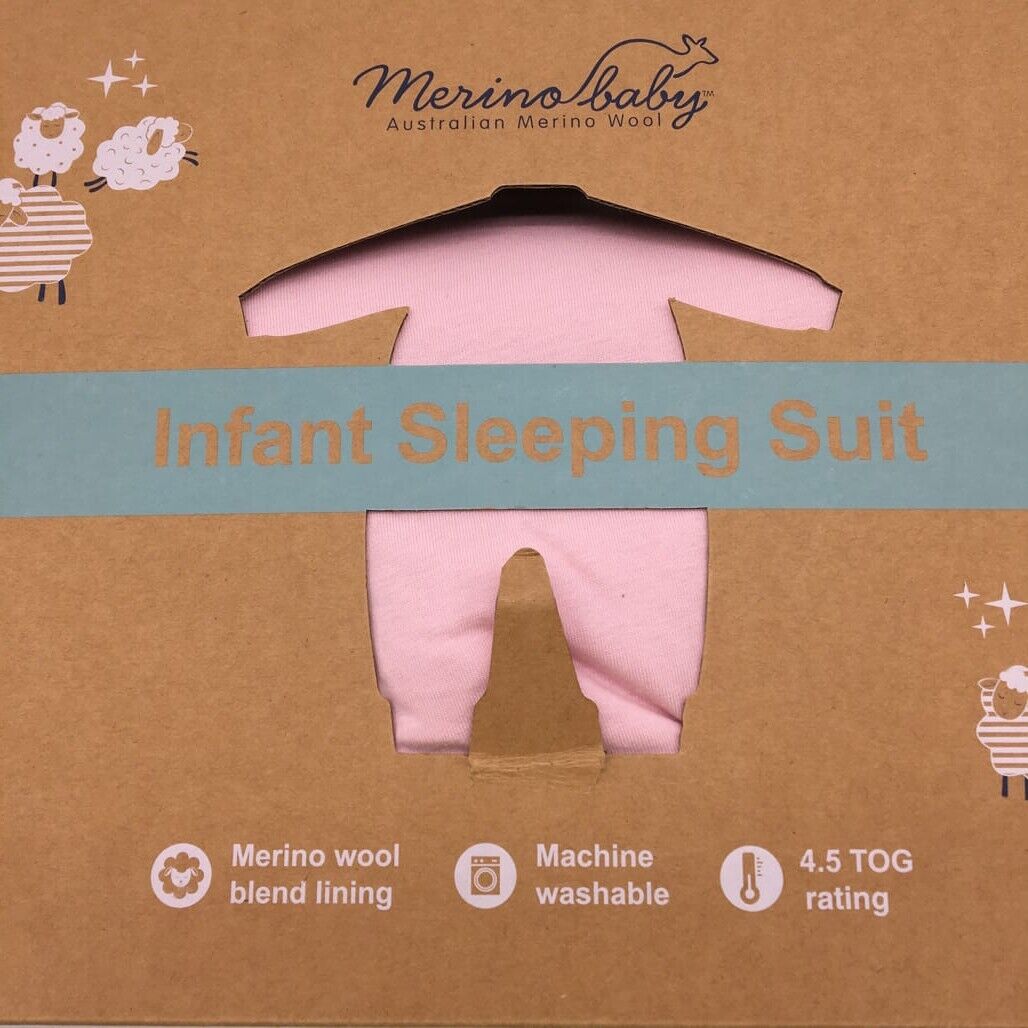 Australian Merino Wool Blend Pink Infant Sleeping Bag or Size 1-2 4.5TOG NEW