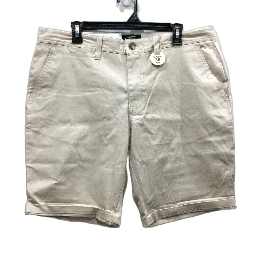 Jay Jays Off White/ Beige Zip-Up Button Closure Chino Shorts Mens Size 36 NEW