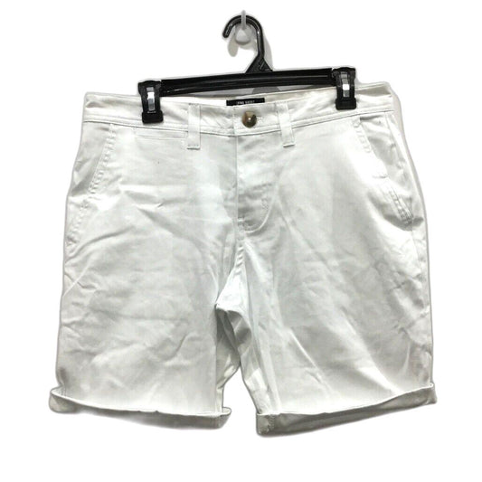 Jay Jays White Zip-Up Button Closure Chino Slim Stretch Shorts Mens Size 32 NEW