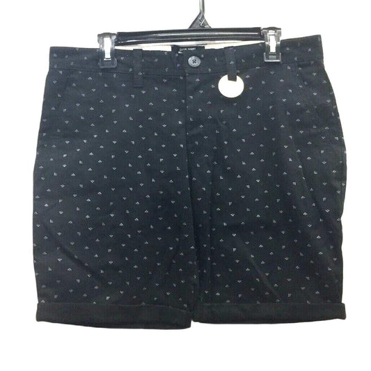 Jay Jays Black Dotted Pattern Chino Stretch Slim Zip-Up Shorts Mens Size 33 NEW