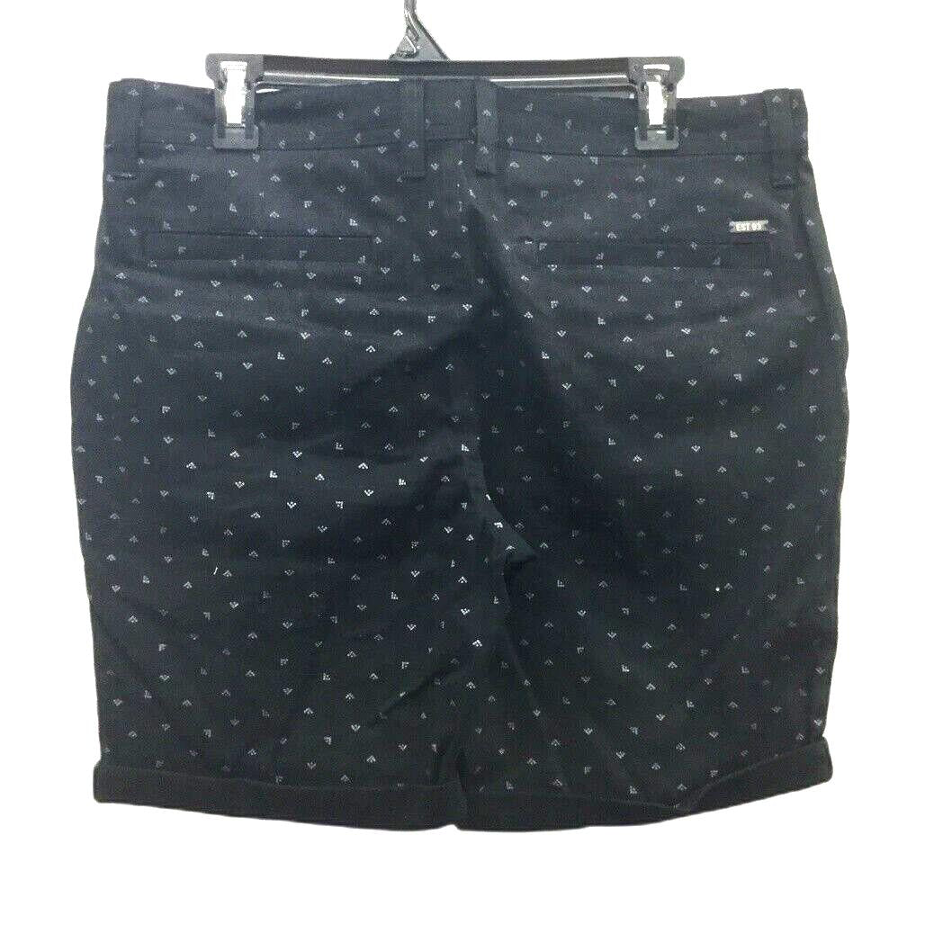 Jay Jays Black Dotted Pattern Chino Stretch Slim Zip-Up Shorts Mens Size 33 NEW