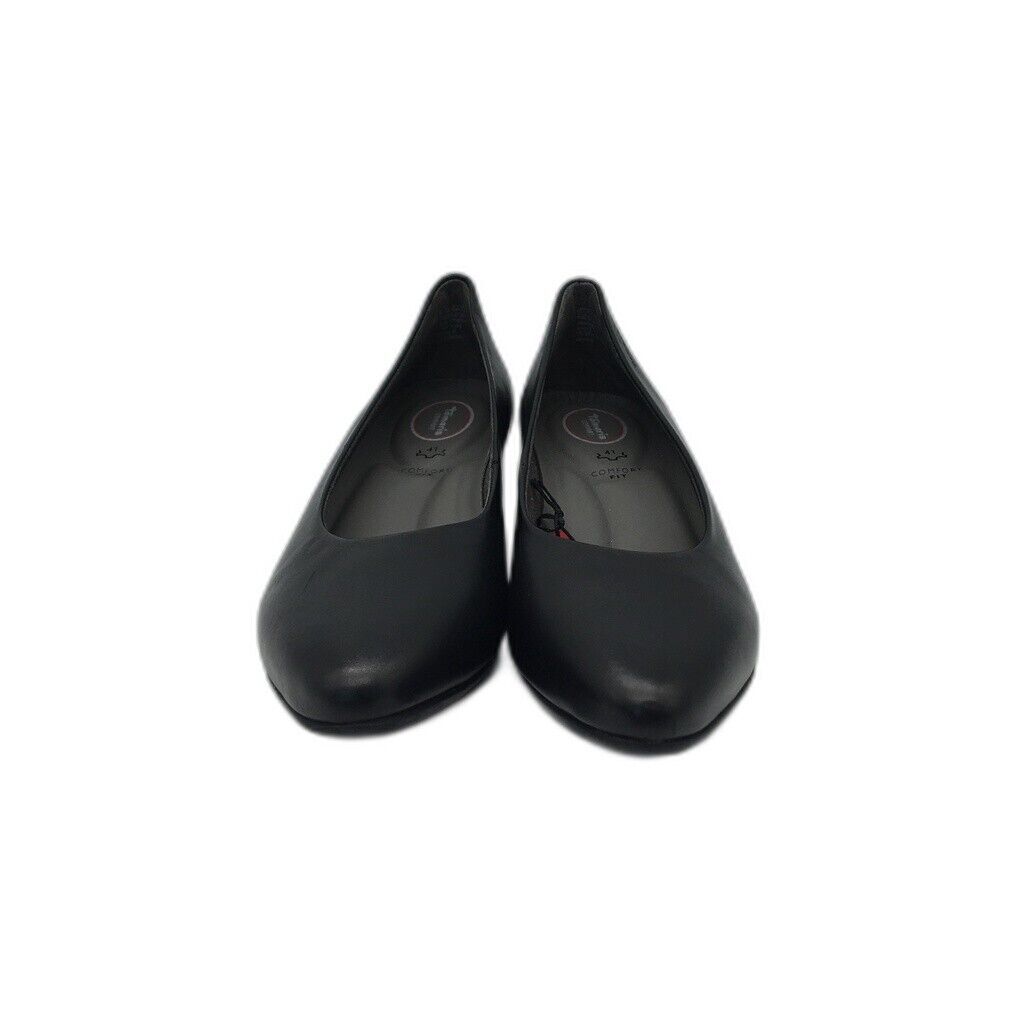 Tamaris Comfort Fit Matte Leather Black Heeled Pumps Ladies Size US 9.5 NEW