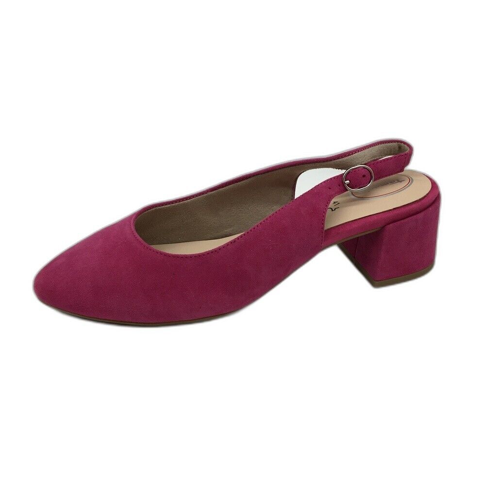 Tamaris Comfort Suede Leather Slingback Fuchsia Ladies Size EU 41 US 9.5 NEW