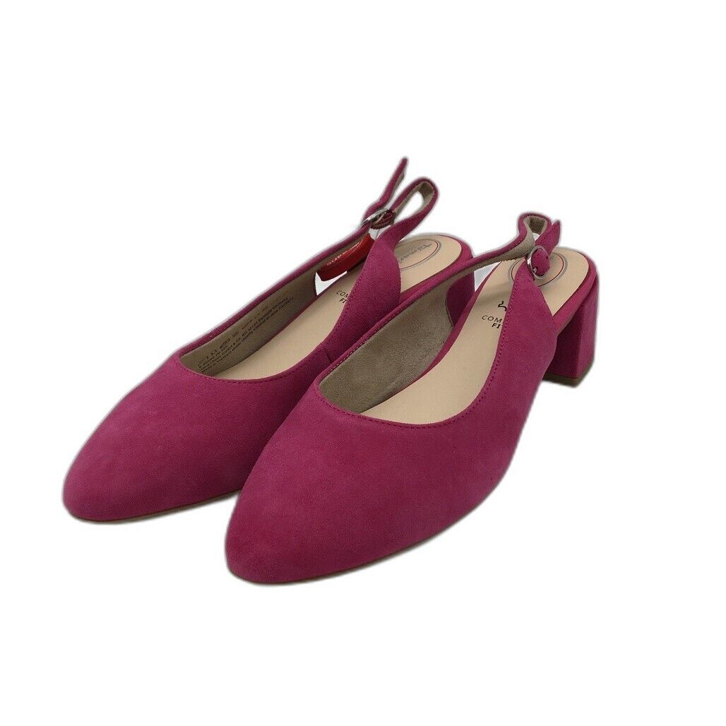 Tamaris Comfort Suede Leather Slingback Fuchsia Ladies Size EU 41 US 9.5 NEW