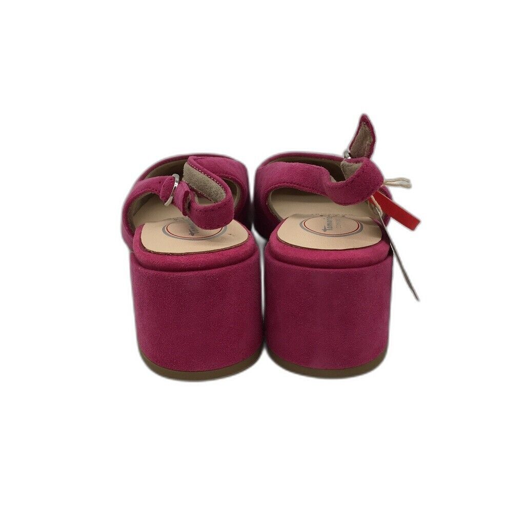 Tamaris Comfort Suede Leather Slingback Fuchsia Ladies Size EU 41 US 9.5 NEW