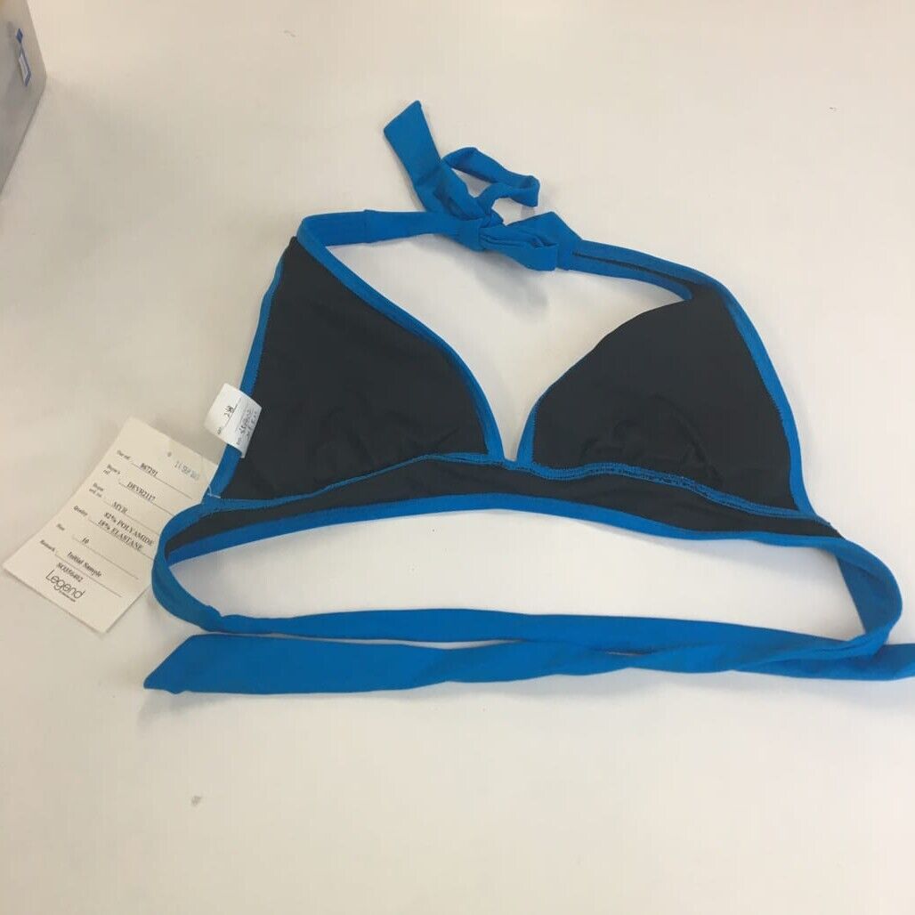 Bright Blue Soft Cup Women's Summer Halter Twist Bikini Top size 10 NEW