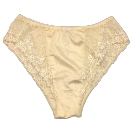 Faber Off-White Floral Lace Embroidered Bikini Underwear Ladies Sz Italy 3/L NEW