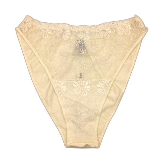 Faber Off-White Lace Floral Embroidered Bikini Underwear Ladies Sz Italy 3/L NEW