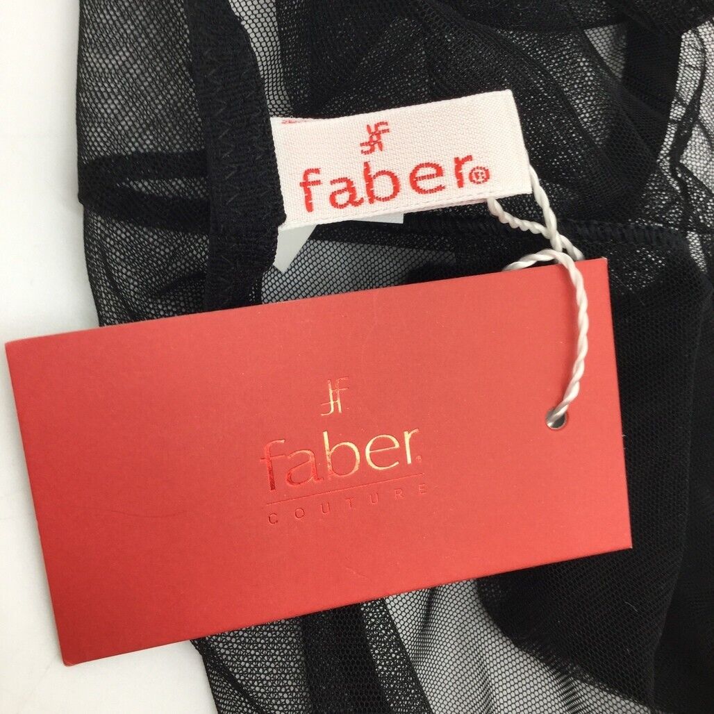 Faber Black Sheer Mesh Brief Underwear Ladies Size Italy 3 / Large NEW