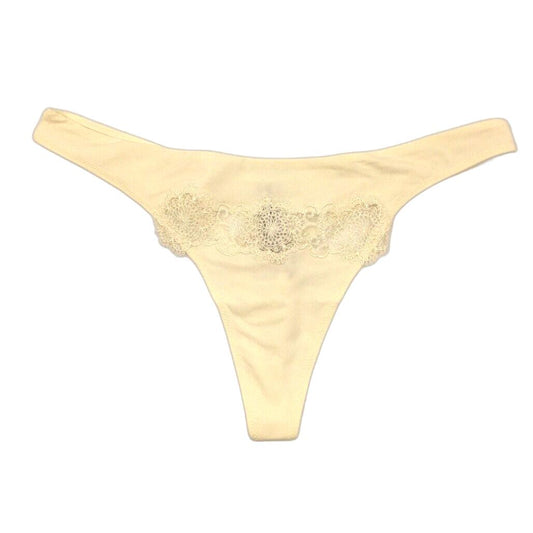 Cotton Club White Lace Floral String Thong Underwear Ladies Size Italy 3/L NEW