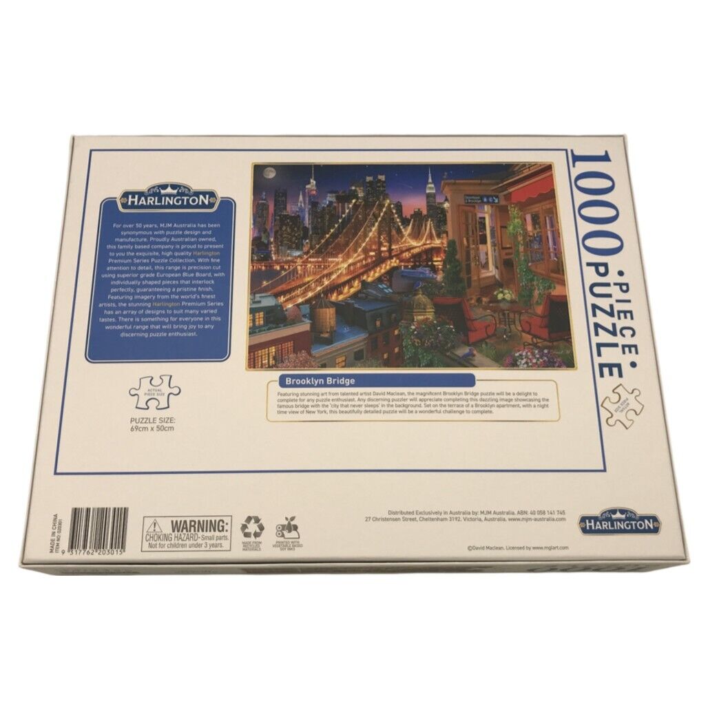 Harlington Premium Brooklyn Bridge by David Maclean 1000pc 69x50cm Jigsaw Puzzle