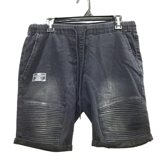 JayJays Black Flex-it Pintuck Drawstring Distressed Shorts Mens Sz 33 NEW