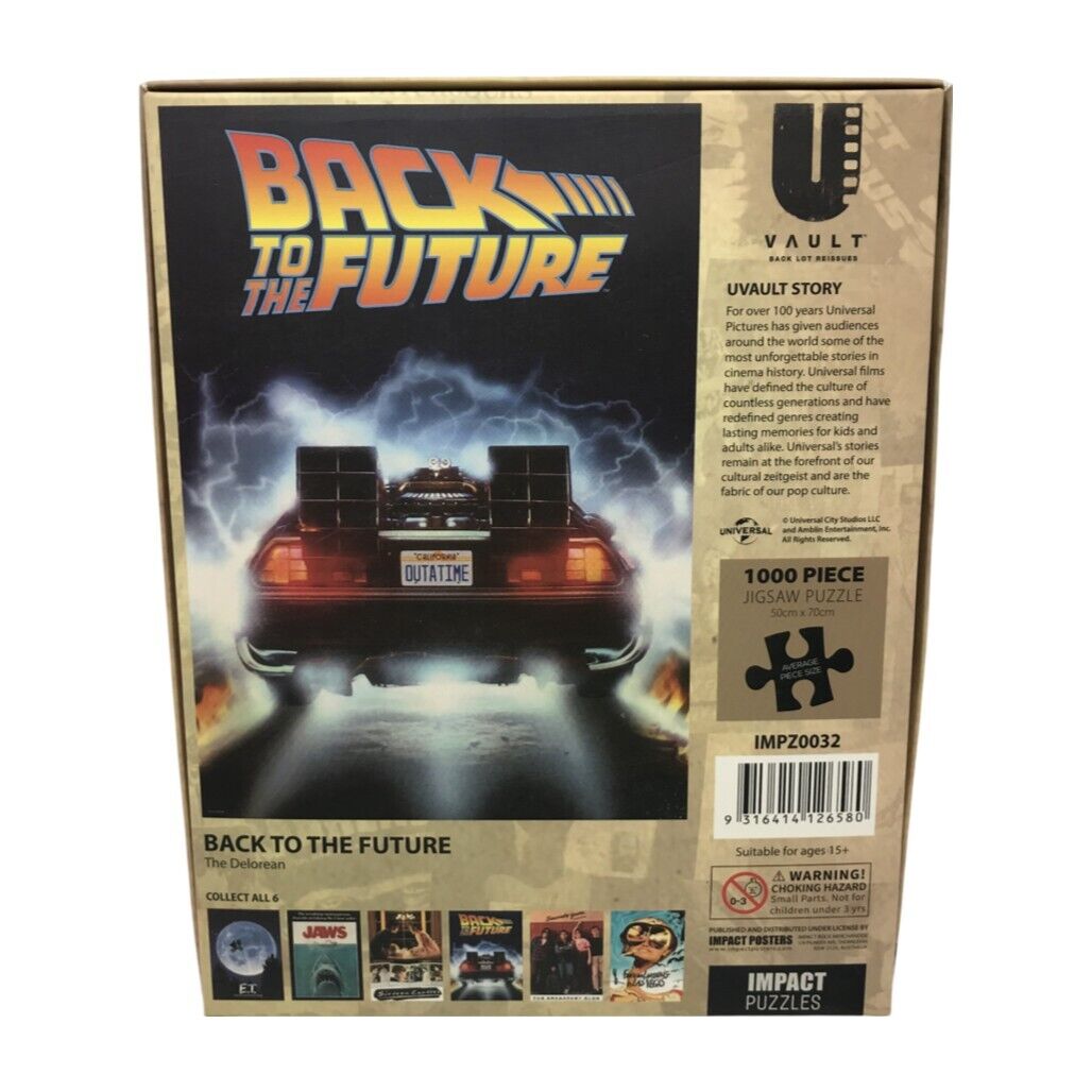 UVault Back to the Future The Delorean 1000pc 50x70cm Jigsaw Puzzle Ages 15+ Yrs