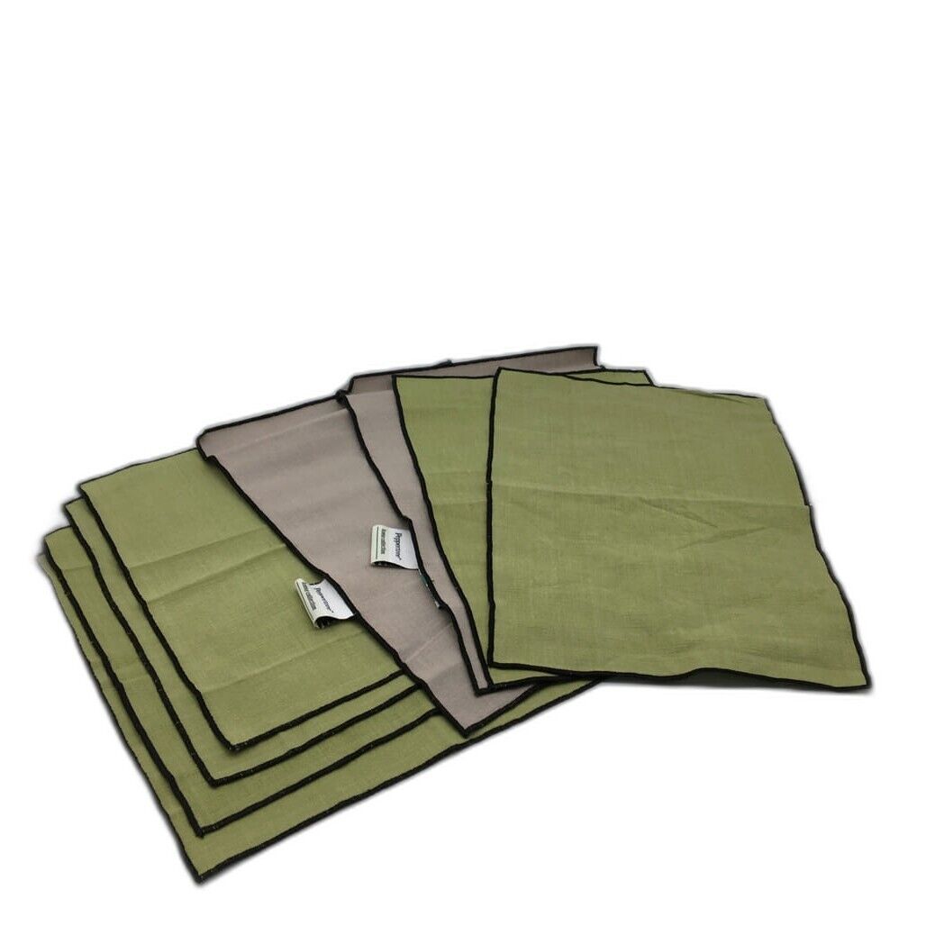 Peppertree Set of 8 Green Cotton Assorted Colours and Sizes Tea Towels NEW