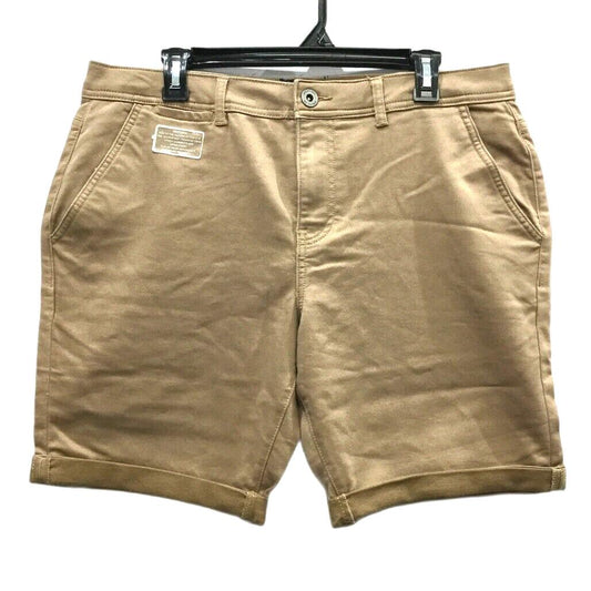 JayJays Brown Flex-It Chino Short Zip-Up Buttoned Shorts Mens Size 34 NEW