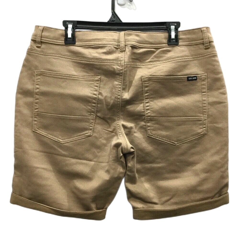 JayJays Brown Flex-It Chino Short Zip-Up Buttoned Shorts Mens Size 34 NEW