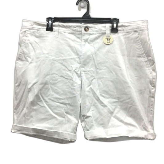 JayJays White Slim Chino Short Zip-Up Buttoned Stretch Shorts Mens Size 40 NEW