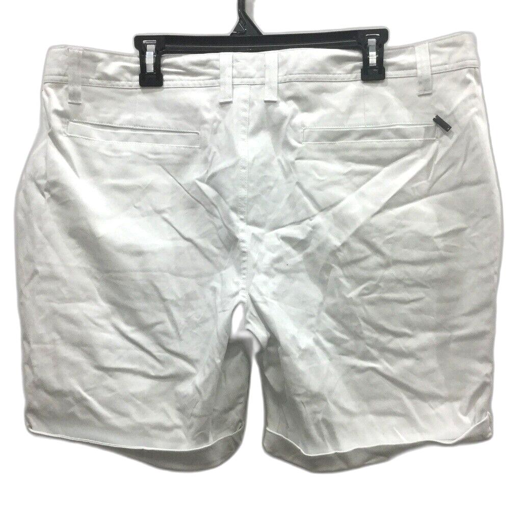 JayJays White Slim Chino Short Zip-Up Buttoned Stretch Shorts Mens Size 40 NEW