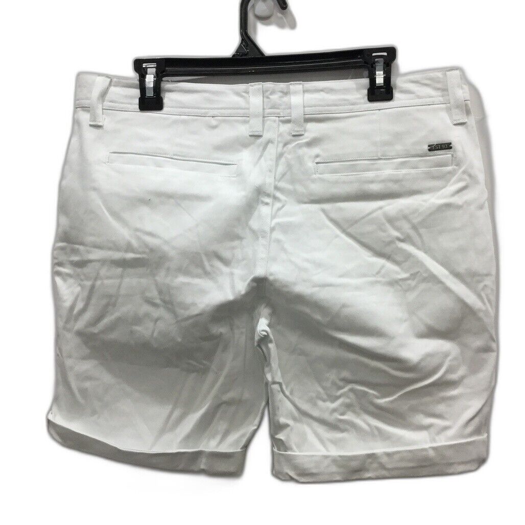 JayJays White Slim Chino Short Zip-Up Stretch Buttoned Shorts Mens Size 34 NEW