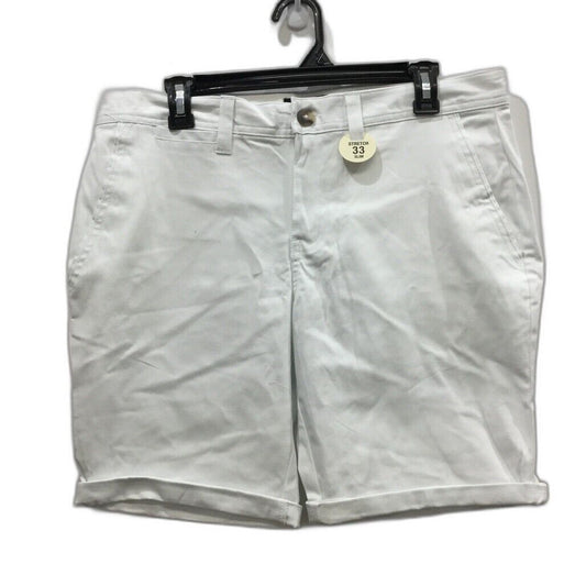 JayJays White Slim Chino Short Zip-Up Stretch Buttoned Shorts Mens Size 33 NEW