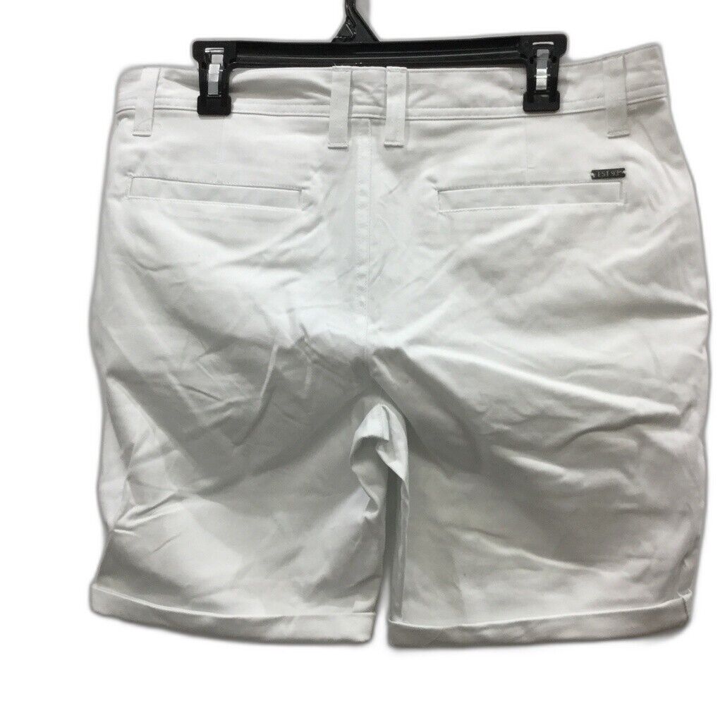 JayJays White Slim Chino Short Zip-Up Stretch Buttoned Shorts Mens Size 33 NEW