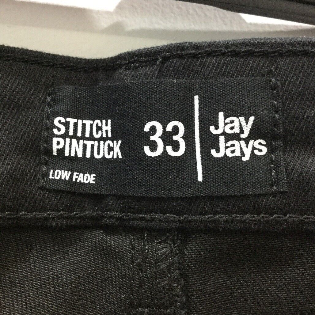 JayJays Pure Black Stitch Pintuck Ribbed Zip-Up Button Shorts Mens Size 33 NEW