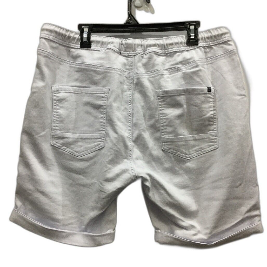 JayJays White Flex-It Pintuck Ribbed Drawstring Shorts Mens Size 40 NEW