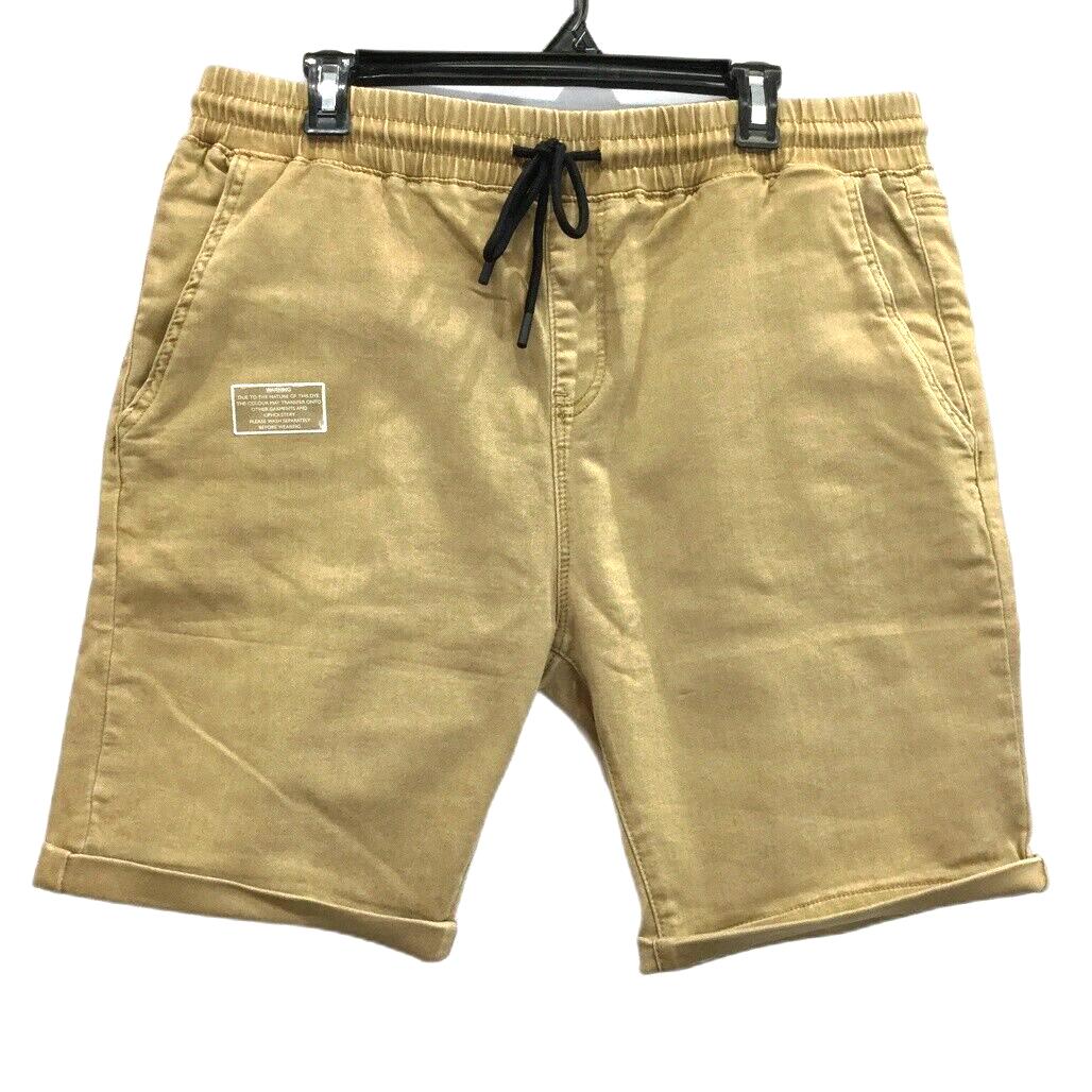 JayJays Tan Brown Flex-It Everyday Wear Drawstring Shorts Mens Size 38 NEW