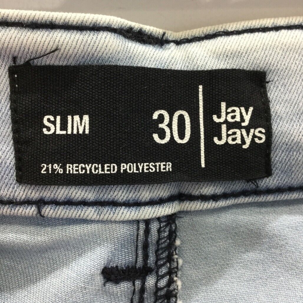 JayJays Blue Slim Zip-Up Button Pocket Recycled Polyester Shorts Mens Sz 30 NEW