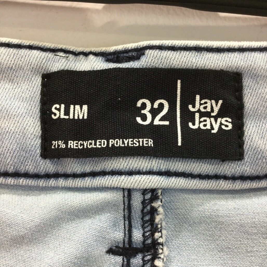 JayJays Blue Slim Zip-Up Button Recycled Polyester Shorts Mens Size 32 NEW