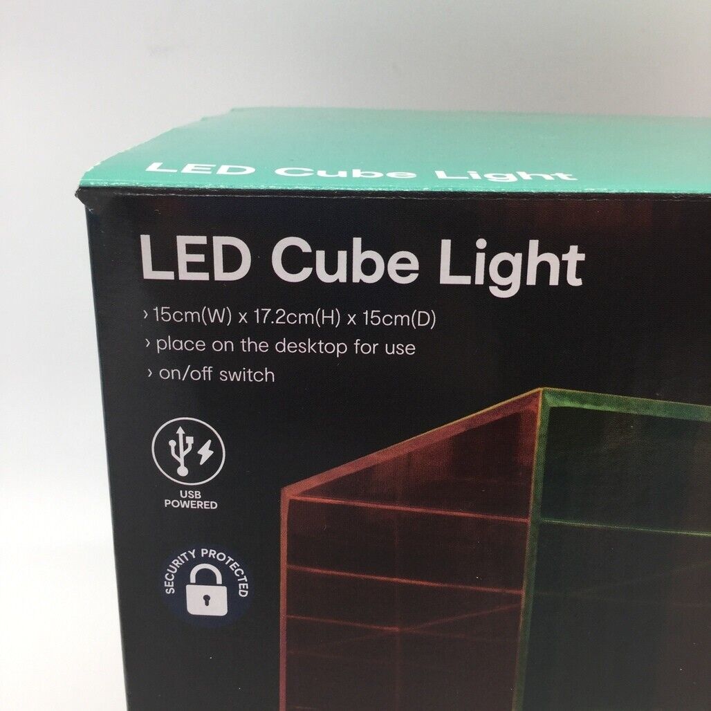 LED Colourful Cube Night / Desktop Light USB Powered 15 x 17.2 x 15cm NEW