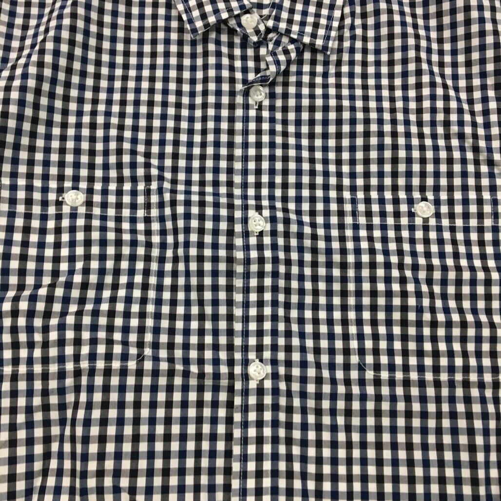 Sample Jeanswest Men Navy Blue Checkered Shirt with Two Pocket Size L NEW