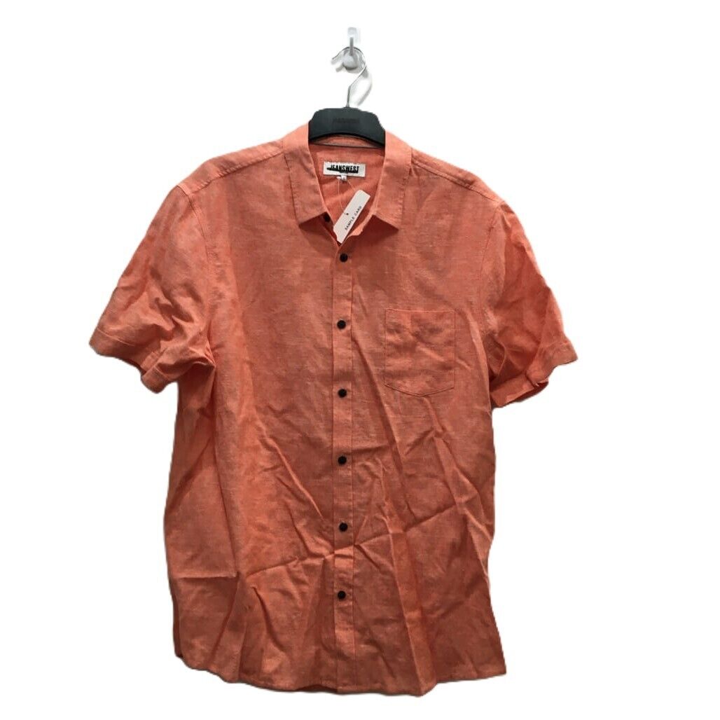 Sample Jeanswest Men Short Sleeve Salmon Linen Shirt with One Pocket Size L NEW