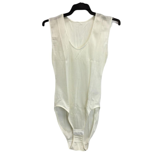 Manufat Italian Made White Scoop Neckline Brief Bodysuit Ladies Size Italy 3 NEW