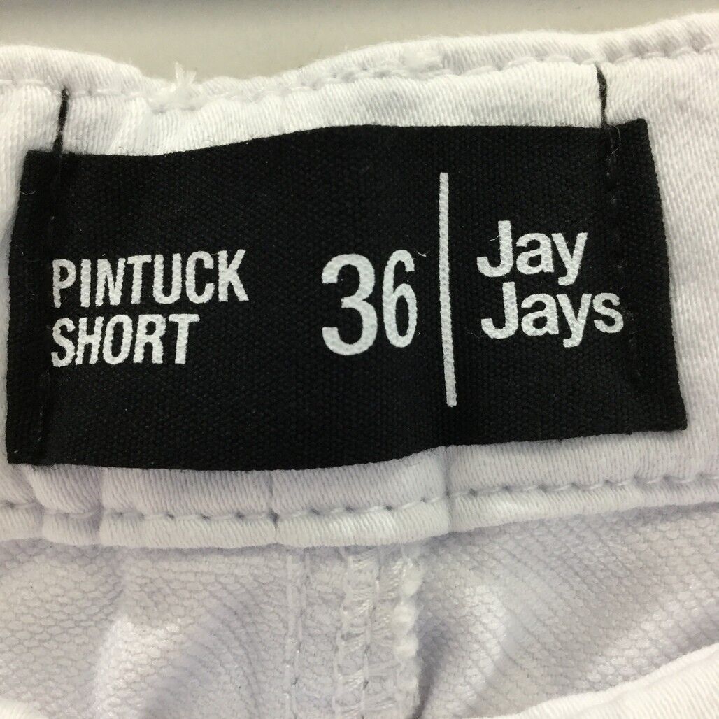 JayJays White Pintuck Short Ribbed Pocketed Drawstring Shorts Mens Size 36 NEW