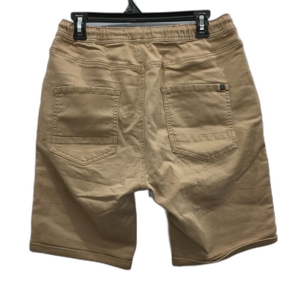 JayJays Tan Brown Flex-It Pintuck Ribbed Drawstring Shorts Mens Size 34 NEW