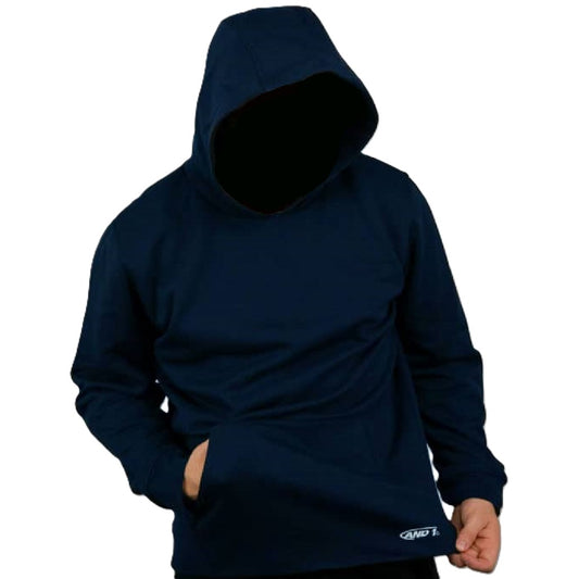 AND1 Cotton Blend Fleece-Lined Navy Blue Pullover Hoodie Various Sizes NEW