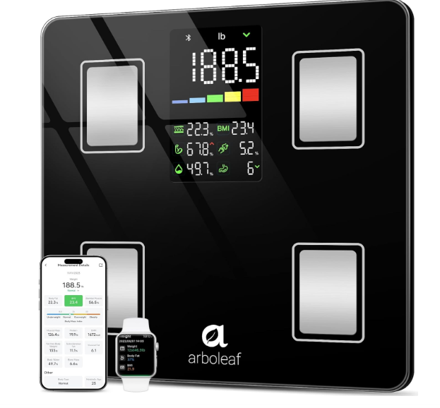 Arboleaf Body Composition Weight Fat Muscle Mass Bluetooth Smart Digital Scale NEW