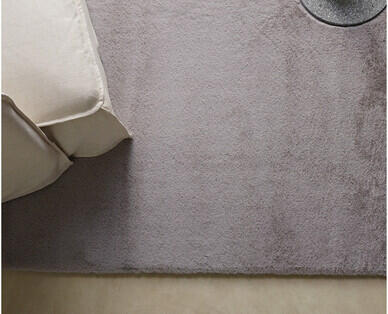 Kirkton House Super Soft Faux Rabbit Fur Plush Mid Grey Floor Rug NEW